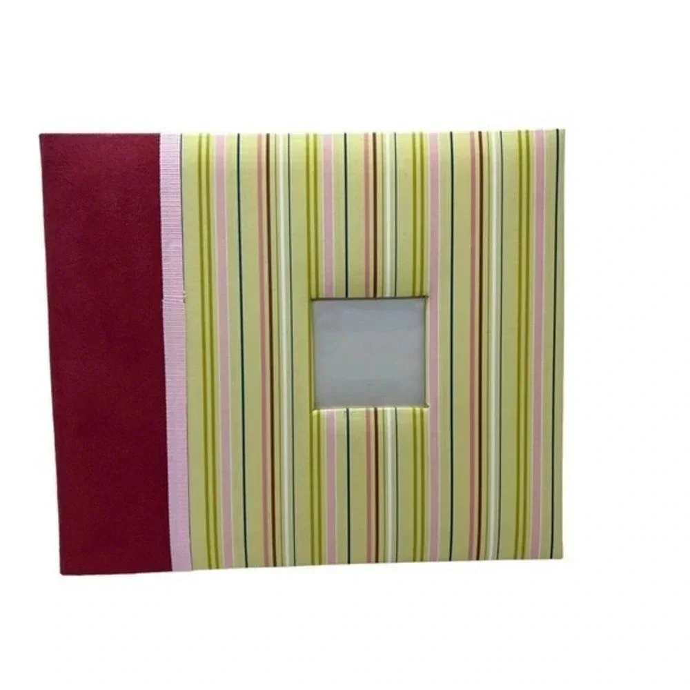 ChatterBox Postbound 8 x 8 inch Scrapbook Pink Green‎ Stripe New Open Package​​